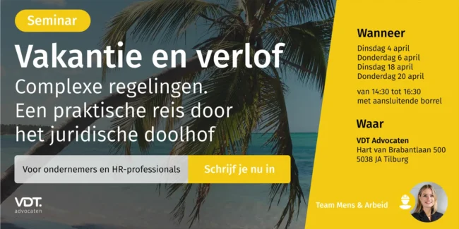 Uitnodiging seminar AO_Vakantie en verlof banner