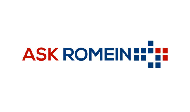 Logo van het bedrijf ASK Romein. Op 11 april 2023 zijn ASK Romein International B.V. en ASK Romein Holding B.V. en haar Nederlandse 100% dochtervennootschappen failliet verklaard. (Let op! Niet alle “ASK Romein” entiteiten zijn failliet verklaard, uitsluitend de hierboven genoemde. De in het buitenland gevestigde entiteiten verkeren niet in staat van faillissement