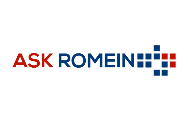 Logo van het bedrijf ASK Romein. Op 11 april 2023 zijn ASK Romein International B.V. en ASK Romein Holding B.V. en haar Nederlandse 100% dochtervennootschappen failliet verklaard. (Let op! Niet alle “ASK Romein” entiteiten zijn failliet verklaard, uitsluitend de hierboven genoemde. De in het buitenland gevestigde entiteiten verkeren niet in staat van faillissement
